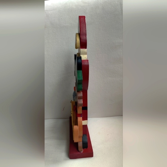 Christmas Countdown Wood Calendar Santa Snowman Reindeer New Condition - Picture 2 of 6